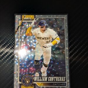 2026 Topps Series 1 William Contreras Silver Crackle Foil #192 Brewers